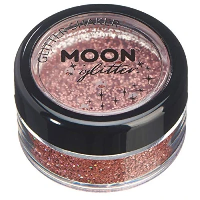 Afbeelding van Holografische glittershakers van Moon Glitter 100% glittercosmetica voor gezicht, lichaam, nagels, haar en lippen 5 g roségoud