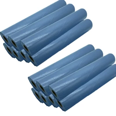 Afbeelding van DSTOCK60 12 rollen waterdichte gelamineerde blauwe onderzoekslaken 25 x 35 135 formaten medisch gekwalificeerd