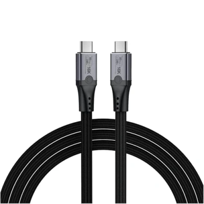 Afbeelding van 80 Gbps voor Thunderbolt 5 kabel van MMOBIEL USB C naar gevlochten 0,3 m verhoging de bandbreedte met 120 Gbps, 240 W opladen iPhone 16/15, 4/3, USB4, zwart