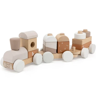 Afbeelding van Label Houten Stapeltrein Nougat