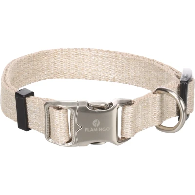 Afbeelding van Linnen halsband hond beige M