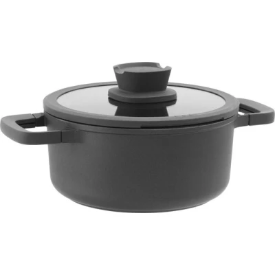 Afbeelding van LEO Kookpot antikleef met deksel Stone+ Ø 20cm Grijs PFAS vrij