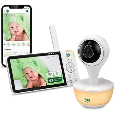 Afbeelding van Leap Frog LF815HD videobaby met 5 inch HD kleurendisplay, wifi, temperatuur en vochtigheidssensor, groothoeklens, intercomfunctie, kleurrijk nachtlampje, 8 x zoom, slaapprofiel, wit