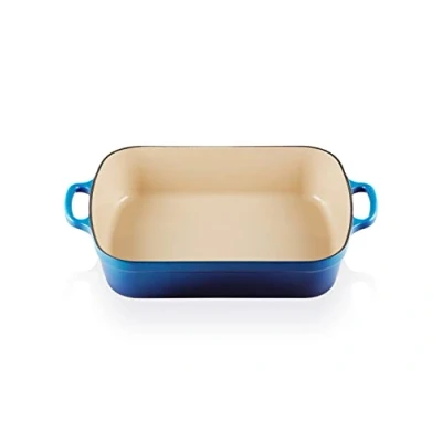 Afbeelding van Le Creuset Signature schaal, rechthoekig, van geëmailleerd gietijzer, 33 cm, 4,9 l, 3,85 kg, azuurblauw, 20184332202422