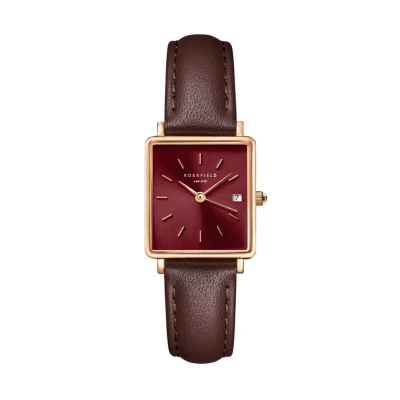 Afbeelding van Rosefield THE BOXY XS Horloge, Dames, Maat: One Size, Burgundy rose gold