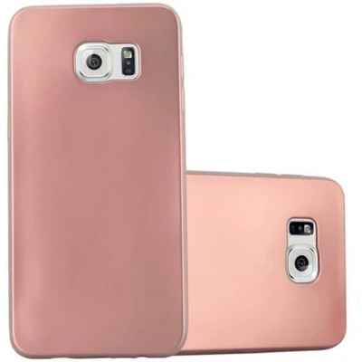 Afbeelding van Cadorabo Hoesje geschikt voor Samsung Galaxy S6 EDGE in METALLIC ROSE GOUD Beschermhoes gemaakt van flexibel TPU silicone Case Cover