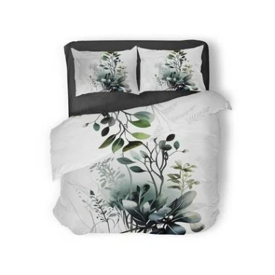 Afbeelding van Eleganzzz Dekbedovertrek Green Oasis groen 240x200/220cm Micropercal Lits Jumeaux Dekbedovertrekken