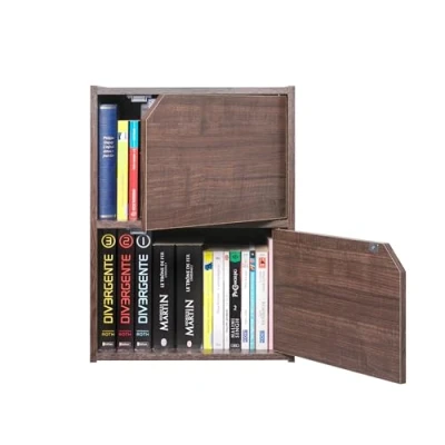 Afbeelding van Movian, Wastafelonderkast met deuren / kast planken boekenkast 2 deuren, design, modulair, kantoor, woonkamer, slaapkamer Shelf module MDB 2D bruin