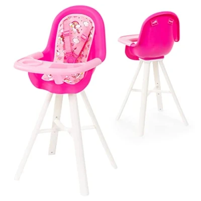 Afbeelding van Bayer Design 63300AD Kinderstoel voor poppen in roze met eenhoornmotief