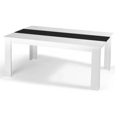 Image de Table à manger GEORGIA 8 personnes blanche et noire 160 x 90 cm
