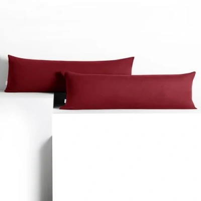 Afbeelding van DecoKing 2 kussenslopen 40 x 145 cm jersey katoen rits bordeaux amber
