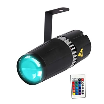 Afbeelding van TOM LED 9W RGB 3 in 1 pin spot light podium en licht door infrarood afstandsbedieningen