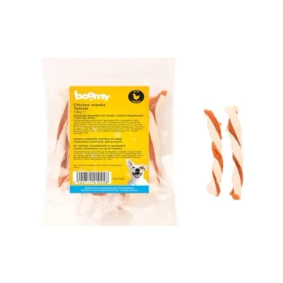 Afbeelding van Boomy Hondensnacks Twister Kip/vis rolletjes 3 x 100g