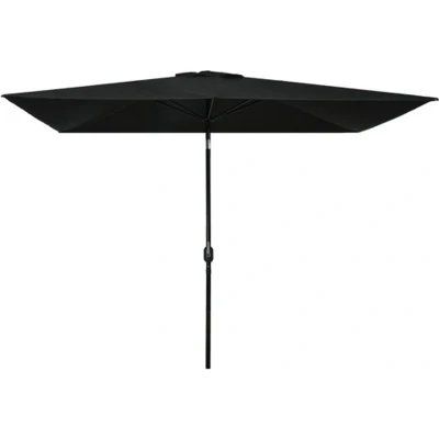 Afbeelding van Parasol met metalen paal 300x200 cm zwart