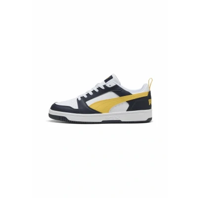 Afbeelding van Puma Rebound V6 LOW Sneakers laag New navy sunny yellow white, Maat: 42, white Kunststof