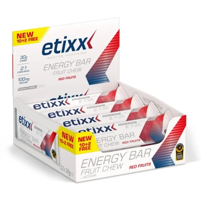Afbeelding van Etixx Energy Bar Fruit Chew Red Fruits Energiereep Rodevruchtensmaak 12x38g