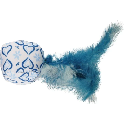 Afbeelding van Kattenspeeltje Bal Ice met Veren