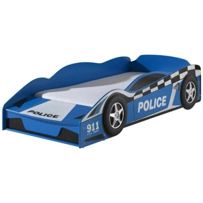 Image de lit junior voiture Police Bleu 77x148 cm MDF Vipack