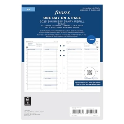 Afbeelding van Filofax Dagplanner 2025 DIN A5 in het Engels