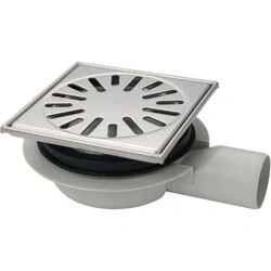 Afbeelding van Aquaberg kunststof put/opzetstuk met zijaansl. 50mm RVS rooster laag