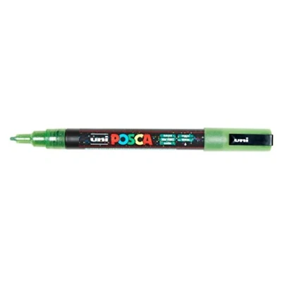 Image de Marqueur Posca Pointe conique fine Vert foncé pailleté
