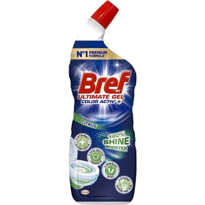 Afbeelding van Bref Toiletreiniger Ultimate Gel Color Activ+ Hygiëne Verwijdert Geuren Reinigt &amp; Zuivert Citrus 700ml