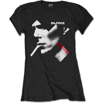 Afbeelding van David Bowie X Smoke Red Dames T shirt XL Zwart