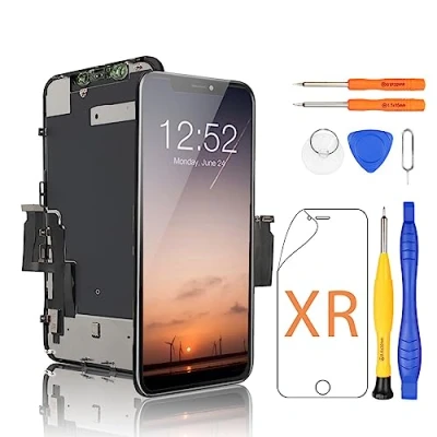 Afbeelding van Yodoit scherm Vervanging voor iPhone XR Lcd en Touch Digitizer Montage Glas Met Reparatie Tool Kit (6.1 inch Zwart), Compatibel A1984, A2105, A2106, A2107
