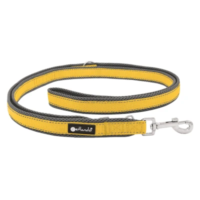 Afbeelding van PETLANDO Outdoor (3 voudig) Verstelbare Hondenriem / Hondenlijn (GHL 312743) Polyester L Lengte: 230 cm Breedte: 30 mm Geel Reflecterend