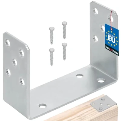 Afbeelding van KOTARBAU® U paaldrager om te schroeven, 160 mm, thermisch verzinkt, zilver, de perfecte oplossing voor het verbinden van verschillende elementen