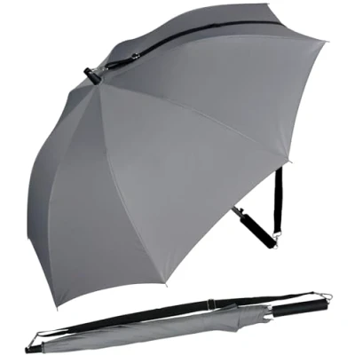 Afbeelding van iX brella Handsfree paraplu, grijs.