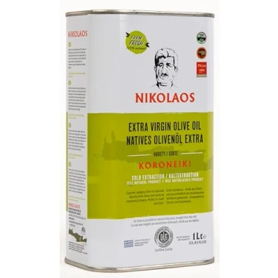 Afbeelding van Olijfolie 1 liter 100% Griekse van Kreta / extra vergine koudgeperst &quot; Nikolaos Premium kwaliteit 0,2% // oogst (2021 2022) Best te gebruiken voor 28.02.2024