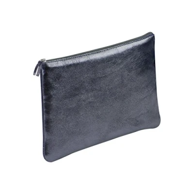 Afbeelding van Clairefontaine 8707C Etui (met parelmoer effect, 22 x 11 cm, praktisch en robuust, van leer) 1 stuk petrol blauw