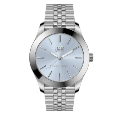 Afbeelding van ICE Watch steel Silver light blue Small SOLAR 3H 023789