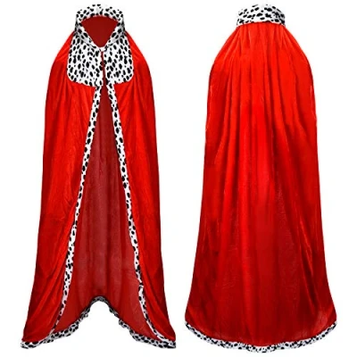 Afbeelding van Proumhang cape koning Prince kostuum volwassenen heren dames Halloween Kerstmis rood 130 cm