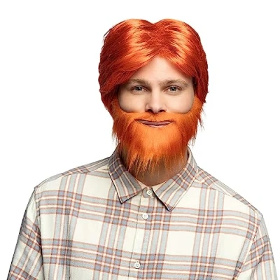 Afbeelding van Boland Pruik Dude Oranje Steil Kort Mannen Koningsdag Holland Supporter