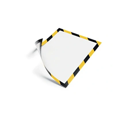 Afbeelding van Durable Duraframe Magnetic Security ft A4, geel/zwart, 5 stuks multifunctionele mapjes