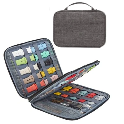 Afbeelding van Apple Watch Organizer / opbergtas Dubbele laag XL Smartwatch bandjes &amp; accessoires Grijs