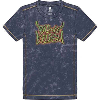 Afbeelding van Billie Eilish Graffiti Heren T shirt L Blauw