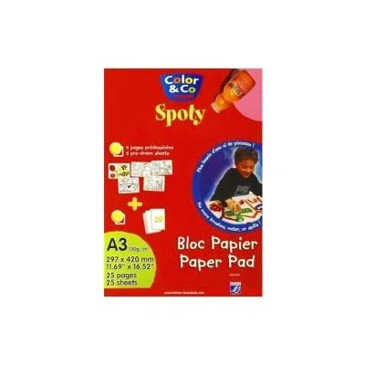 Image de Bloc de 25 papier à dessiner et colorier : Spoty ColArt