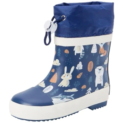 Afbeelding van Playshoes Bottes en caoutchouc mi tige doublées unisexe pour enfant, Forêt marine, 18 EU