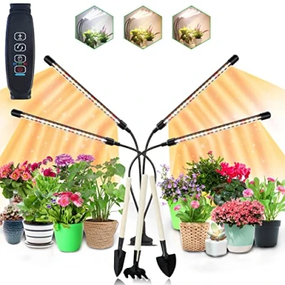 Afbeelding van COKOLILA plantenlamp, 80 led groeilamp plantenlicht met volledig spectrum 3000k 5000k 660nm timer, 10 niveaus, 3 modi voor kamerplanten groenten