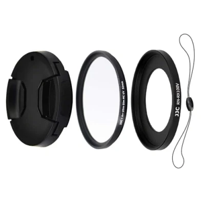 Afbeelding van JJC 4 in 1 accessoireset voor Sony RX100VA, RX100V, RX100IV, RX100III, RX100II, RX100 Inclusief lensadapter, UV filter, lensdop en beschermlensdop (52 mm)