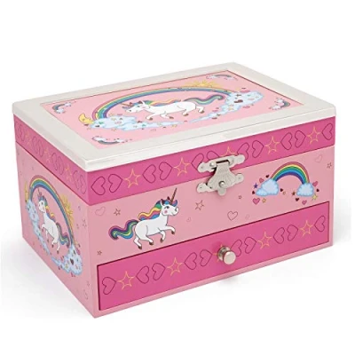 Afbeelding van Zilverstad Jewelry box unicorn with rim sp/l