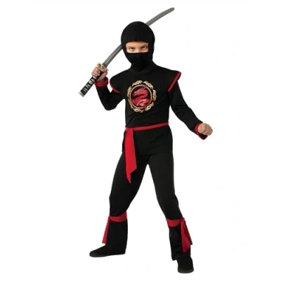 Afbeelding van Rubie&#039;s 887057 M Ninja Dragon kostuum voor kinderen, zwart rood, 5 7 jaar