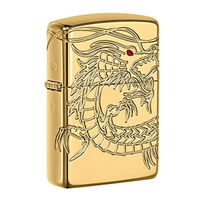 Afbeelding van Zippo 60000685 Jim Beam aansteker chroom met gepolijste gouden plaat epoxy inzetstuk (Dragon Multi Cut), 6 x 4 2 cm