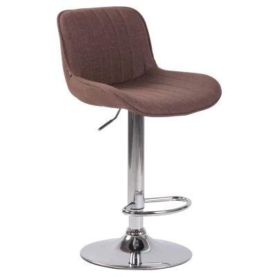 Afbeelding van Barkruk Mandal Stof Chrome frame Bruin