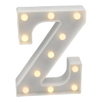 Afbeelding van JANDEI Lichtgevende letters en cijfers, warm licht, decoratie milieu, bedlampjes, vitrines, bruiloften, verjaardagen, feestjes. Werkt op AA batterijen niet inbegrepen (Brief Z)