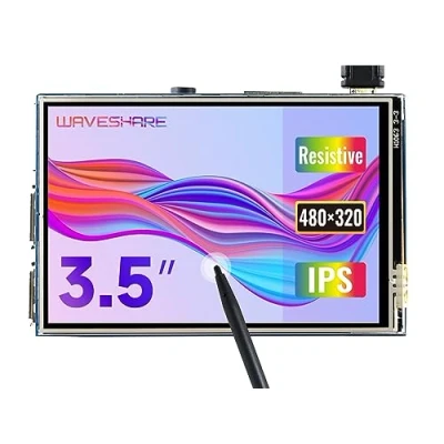 Afbeelding van Waveshare 3.5inch Display for Raspberry Pi 4 Resistive Touchscreen 480x320 Pixel IPS Monitor SPI Interface Directly pluggable All Raspbian/Ubuntu MATE/Ubuntu/Kali Driver Provided