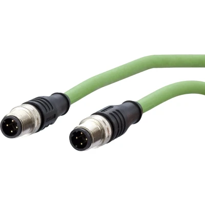 Afbeelding van Metz Connect 142M1D11010 M12 Netwerkkabel, patchkabel CAT 5e SF/FTP 1.00 m Groen PUR mantel, Zuurbestendig, Ozonbestendig, UV bestendig, Geschikt voor
